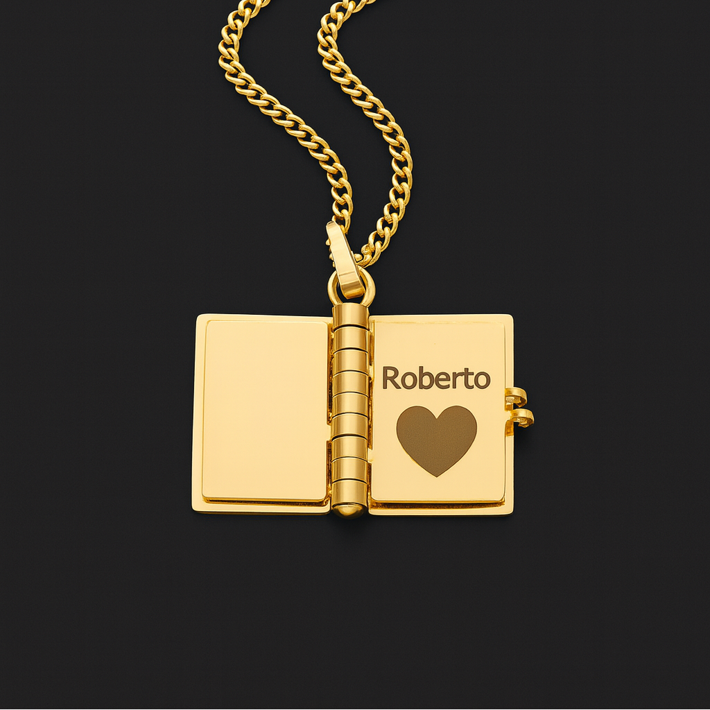 Gold stainless steel personalised name necklace with custom engraving