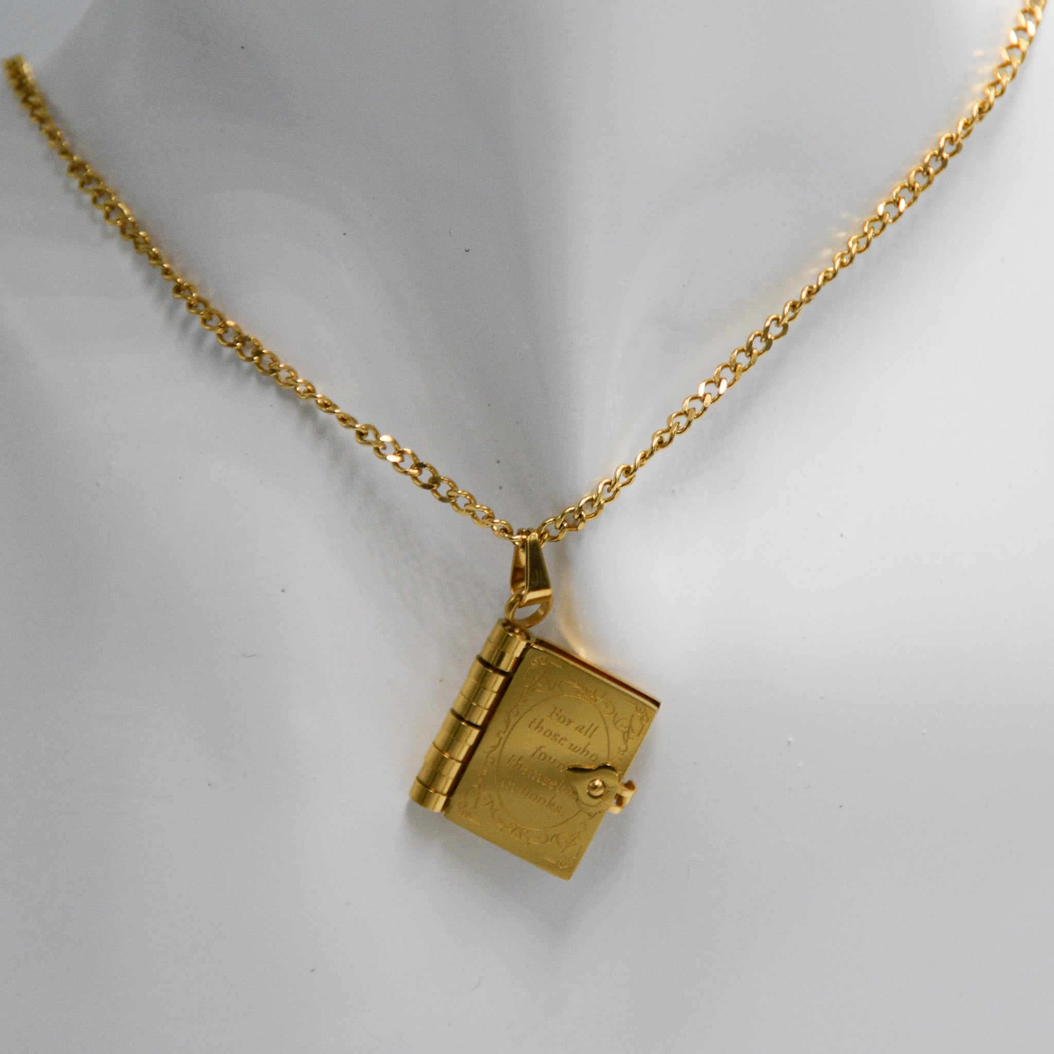 Gold stainless steel personalised name necklace with custom engraving