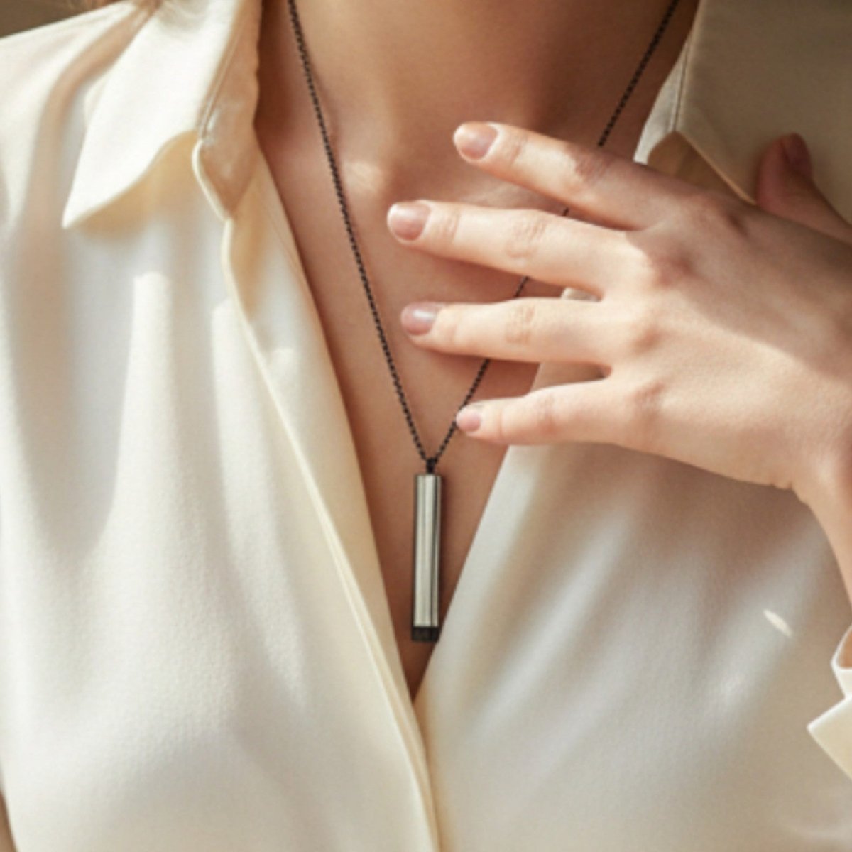 Black and Silver stainless steel personalised name necklace with custom engraving