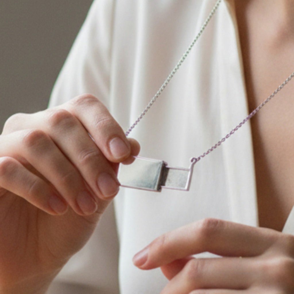 Silver stainless steel personalised name necklace with custom engraving