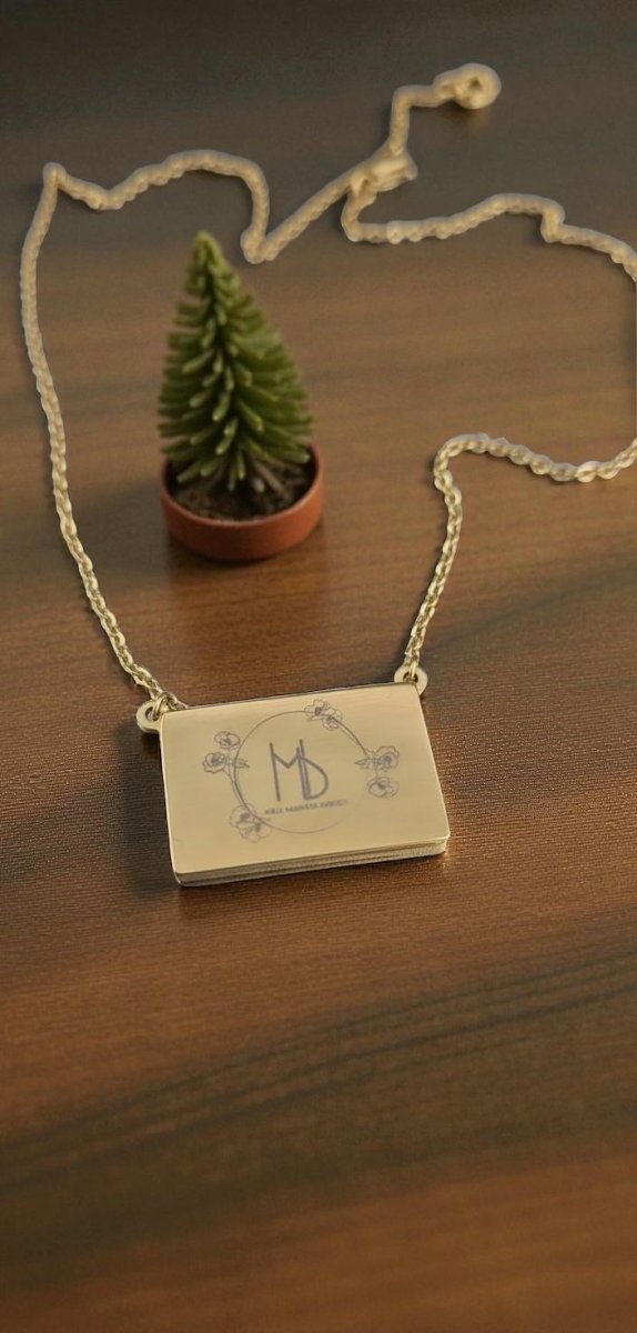 Gold stainless steel personalised name necklace with custom engraving