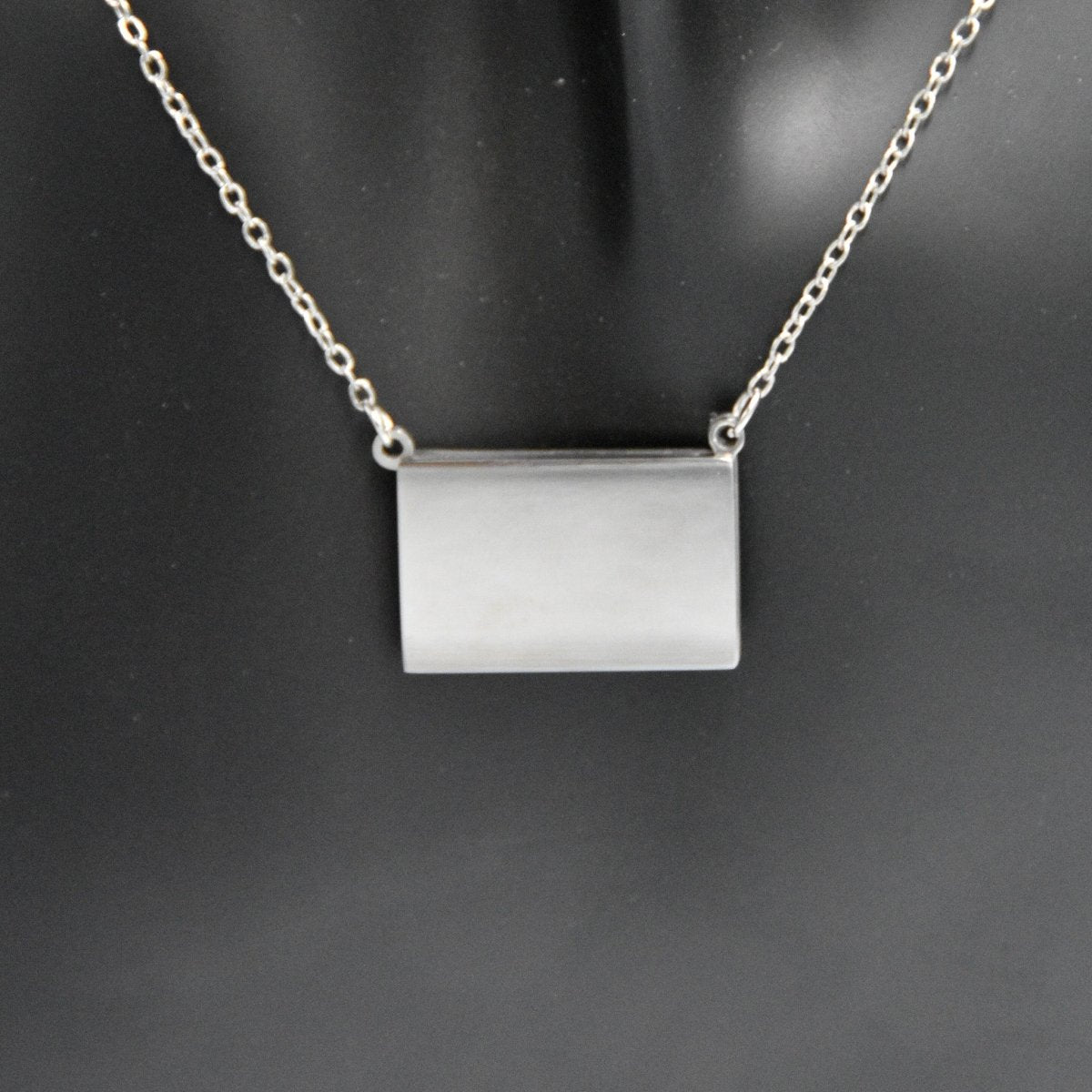 Silver stainless steel personalised name necklace with custom engraving