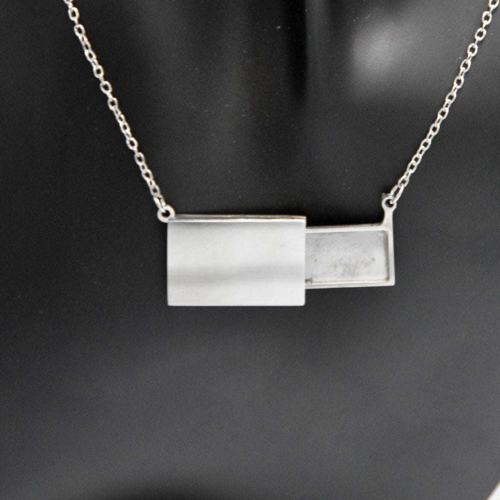 Silver stainless steel personalised name necklace with custom engraving