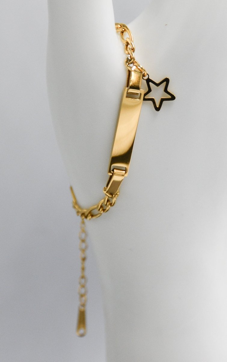 Mini Unity Bracelet - Gold Children's Stainless Steel Bracelet - White Crow