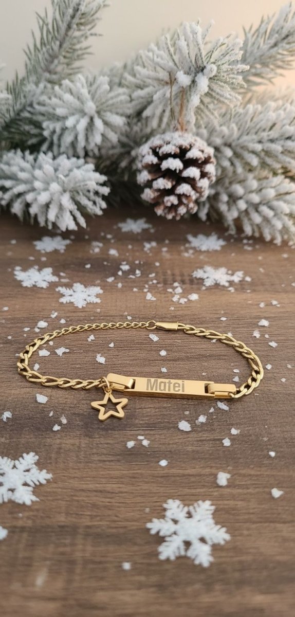 Mini Unity Bracelet - Gold Children's Crown Charm Bracelet - White Crow