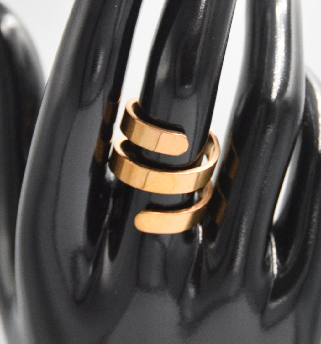 Trinity Ring - Rose Gold Personalised Engraved Stainless Steel Ring - White Crow